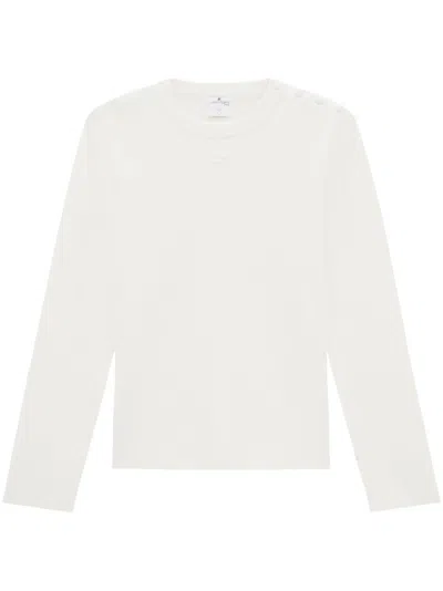 Courrèges Crew Neck Knitted Sweater In White