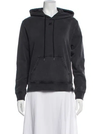 Pre-owned Courrèges Crew Neck Long Sleeve Hoodie In Blue