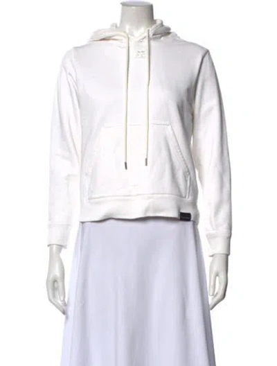 Pre-owned Courrèges Crew Neck Long Sleeve Hoodie In White