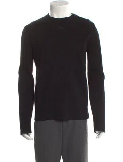 Pre-owned Courrèges Crew Neck Long Sleeve Pullover In Black