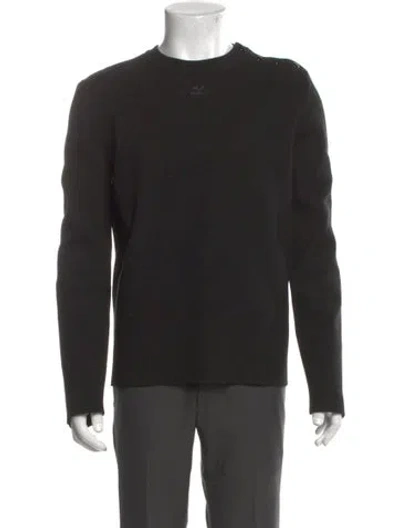 Pre-owned Courrèges Crew Neck Long Sleeve Pullover In Black