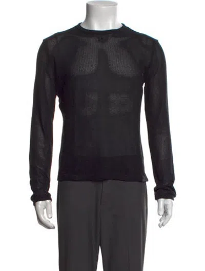 Pre-owned Courrèges Crew Neck Long Sleeve Pullover In Black