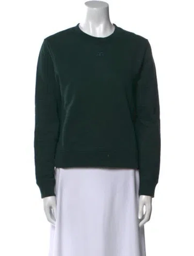 Pre-owned Courrèges Crew Neck Long Sleeve Sweatshirt In Green