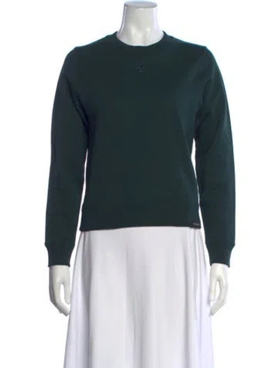 Pre-owned Courrèges Crew Neck Long Sleeve Sweatshirt In Green