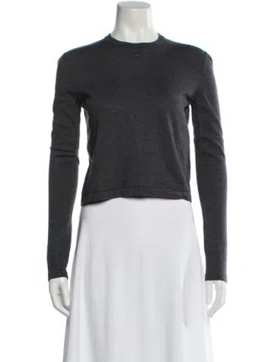 Pre-owned Courrèges Crew Neck Long Sleeve Top In Gray