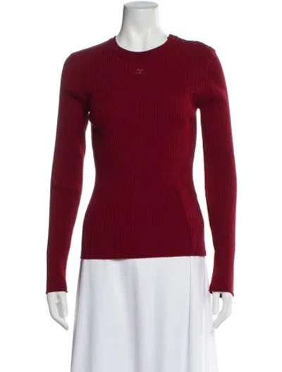 Pre-owned Courrèges Crew Neck Long Sleeve Top In Red
