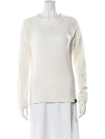 Pre-owned Courrèges Crew Neck Long Sleeve Top In White