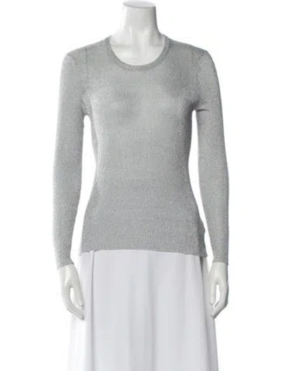 Pre-owned Courrèges Crew Neck Long Sleeve Top In White