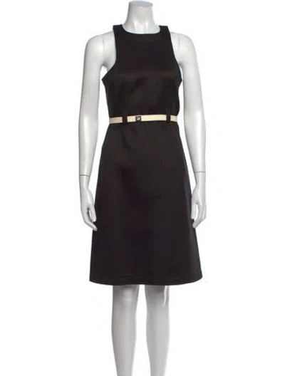 Pre-owned Courrèges Crew Neck Mini Dress In Black