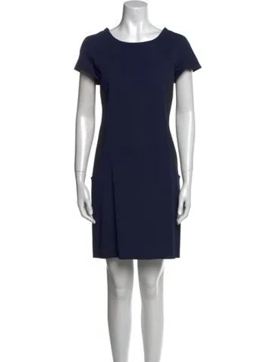 Pre-owned Courrèges Crew Neck Mini Dress In Blue
