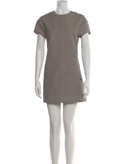 Pre-owned Courrèges Crew Neck Mini Dress In Gray