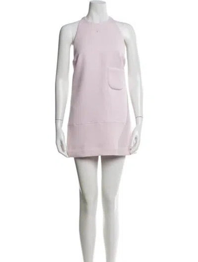 Pre-owned Courrèges Crew Neck Mini Dress In Pink