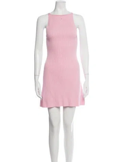 Pre-owned Courrèges Crew Neck Mini Dress In Pink