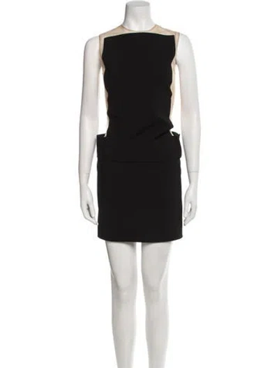Pre-owned Courrèges Crew Neck Mini Dress W/ Tags In Black