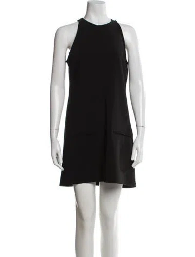 Pre-owned Courrèges Crew Neck Mini Dress W/ Tags In Black