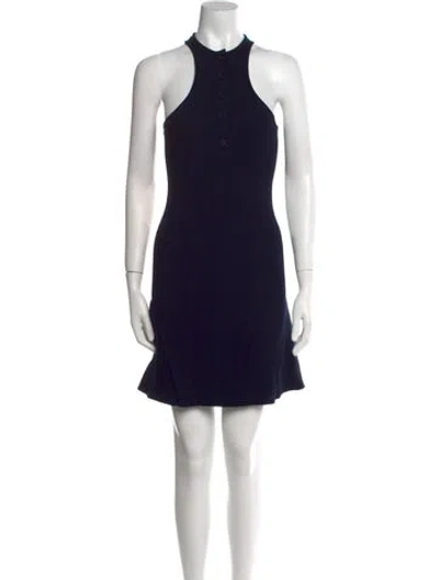 Pre-owned Courrèges Crew Neck Mini Dress W/ Tags In Blue