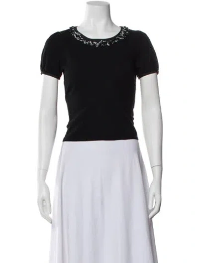 Pre-owned Courrèges Crew Neck Short Sleeve Top In Black