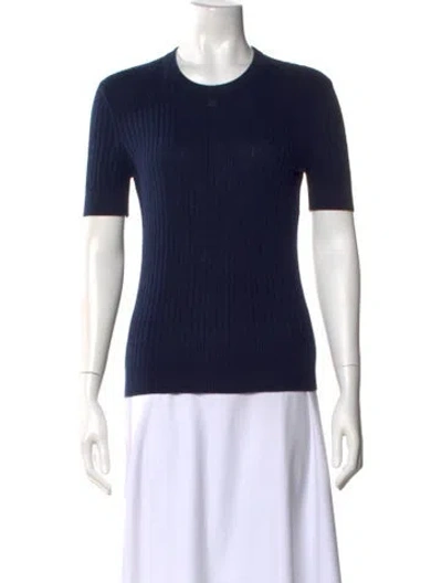 Pre-owned Courrèges Crew Neck Short Sleeve Top In Blue