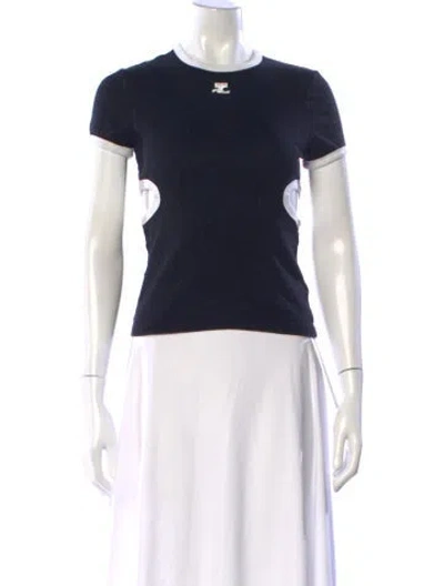 Pre-owned Courrèges Crew Neck Short Sleeve Top In Blue
