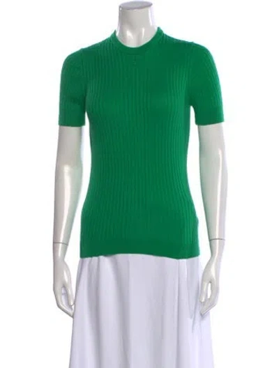Pre-owned Courrèges Crew Neck Short Sleeve Top In Green