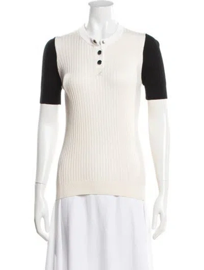 Pre-owned Courrèges Crew Neck Short Sleeve Top In Neutrals