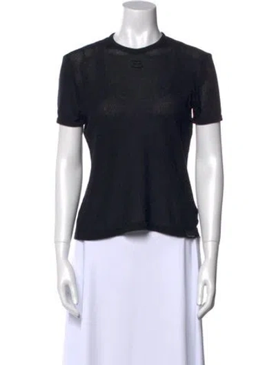 Pre-owned Courrèges Crew Neck Short Sleeve Top W/ Tags In Black