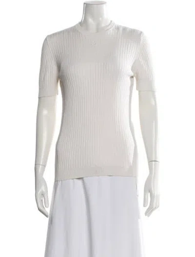 Pre-owned Courrèges Crew Neck Short Sleeve Top In White