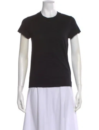 Pre-owned Courrèges Crew Neck Short Sleeve T-shirt In Black