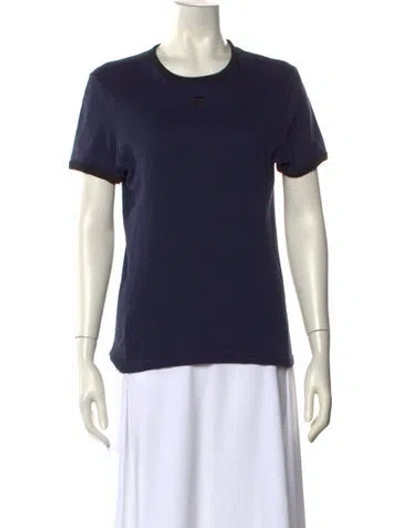 Pre-owned Courrèges Crew Neck Short Sleeve T-shirt In Blue
