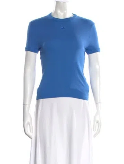 Pre-owned Courrèges Crew Neck Short Sleeve T-shirt In Blue