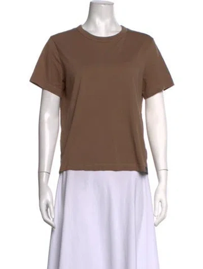 Pre-owned Courrèges Crew Neck Short Sleeve T-shirt In Brown