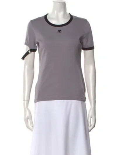 Pre-owned Courrèges Crew Neck Short Sleeve T-shirt In Gray