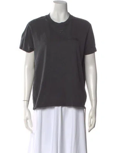 Pre-owned Courrèges Crew Neck Short Sleeve T-shirt In Gray