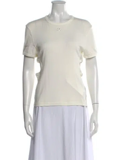 Pre-owned Courrèges Crew Neck Short Sleeve T-shirt In Neutral