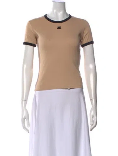 Pre-owned Courrèges Crew Neck Short Sleeve T-shirt In Neutral