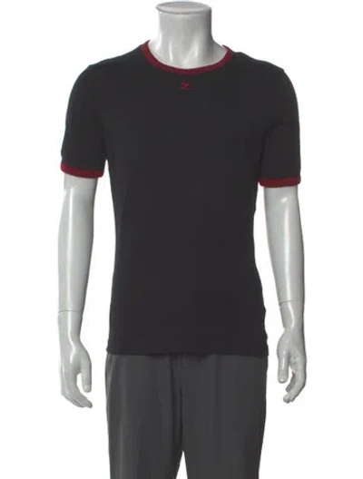 Pre-owned Courrèges Crew Neck Short Sleeve T-shirt W/ Tags In Black