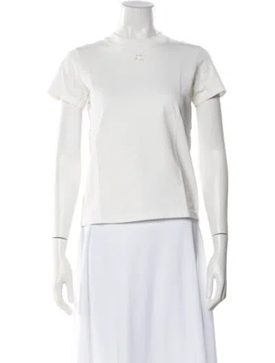 Pre-owned Courrèges Crew Neck Short Sleeve T-shirt In White