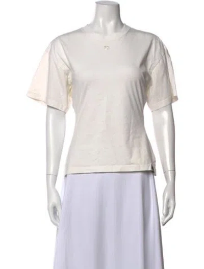 Pre-owned Courrèges Crew Neck Short Sleeve T-shirt In White