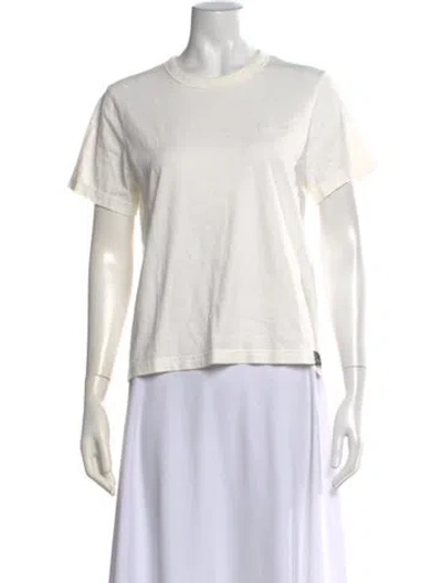 Pre-owned Courrèges Crew Neck Short Sleeve T-shirt In White