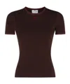 Courrèges Crew Neck Short-sleeved T-shirt In Brown