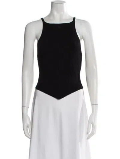 Pre-owned Courrèges Crew Neck Sleeveless Top In Black