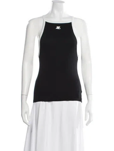 Pre-owned Courrèges Crew Neck Sleeveless Top In Black