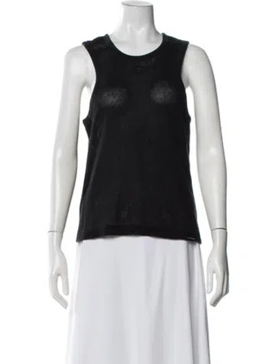 Pre-owned Courrèges Crew Neck Sleeveless Top In Black