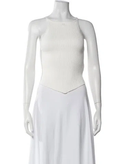 Pre-owned Courrèges Crew Neck Sleeveless Top In Neutrals