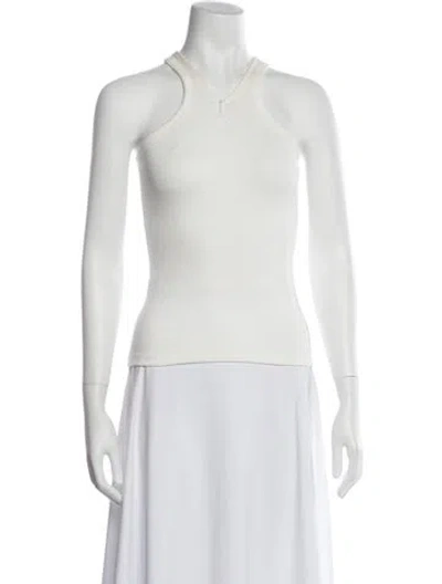 Pre-owned Courrèges Crew Neck Sleeveless Top In White