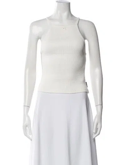 Pre-owned Courrèges Crew Neck Sleeveless Top In White