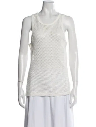 Pre-owned Courrèges Crew Neck Sleeveless Top In White