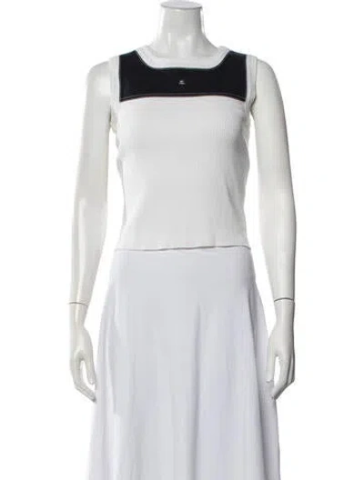 Pre-owned Courrèges Crew Neck Sleeveless Top In White