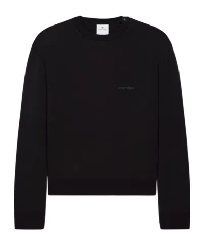 Courrèges Crew Neck Long Sleeve Sweater In Black