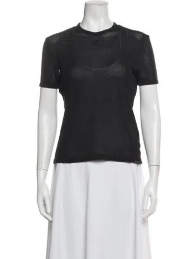 Pre-owned Courrèges Crew Neck Sweater In Black